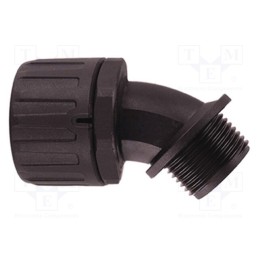 1 pcs x HELLERMANNTYTON - 166-23402 - 45° angled connector, Thread: metric,outside, polyamide, IP66
