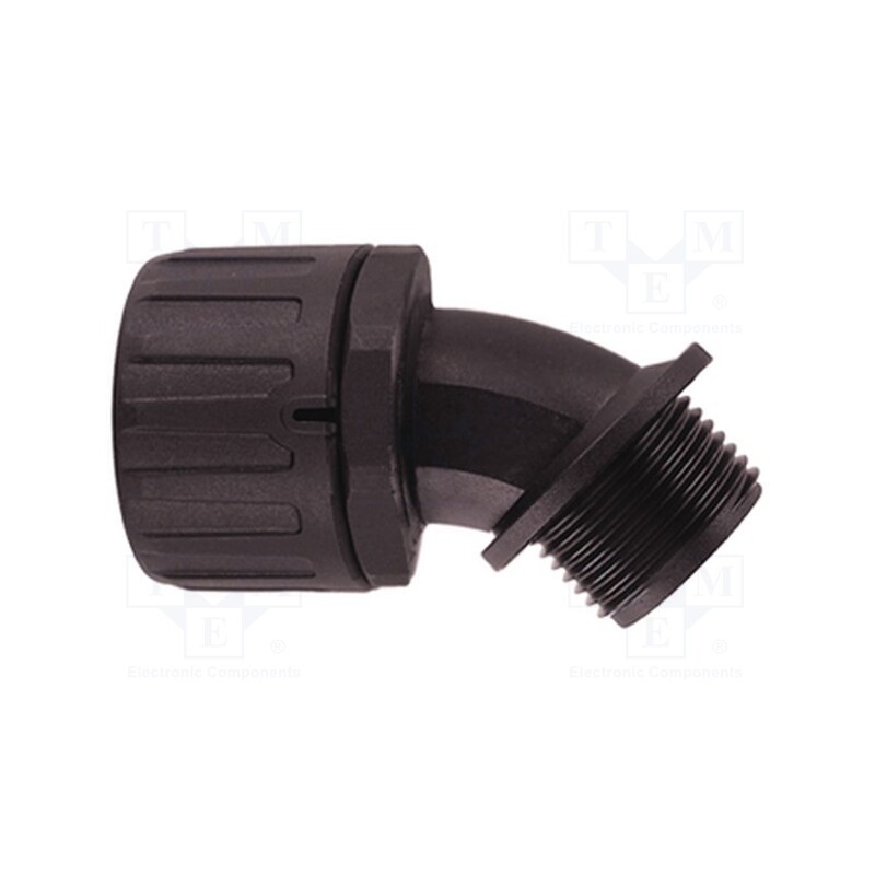 1 pcs x HELLERMANNTYTON - 166-23402 - 45° angled connector, Thread: metric,outside, polyamide, IP66