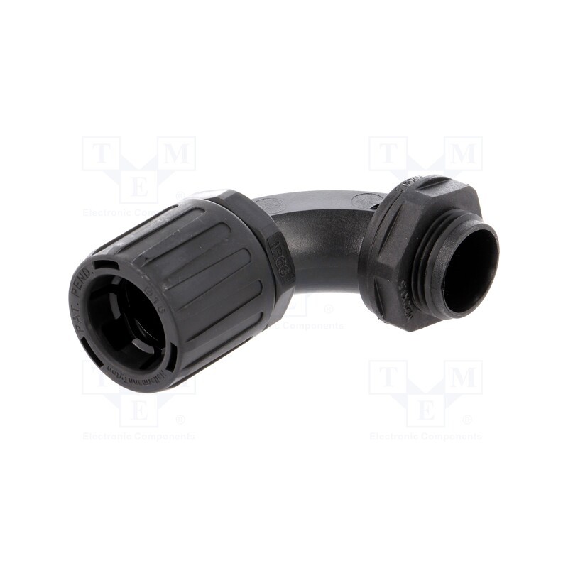 1 pcs x HELLERMANNTYTON - 166-22203 - 90° angled connector, Thread: metric,outside, polyamide, IP66