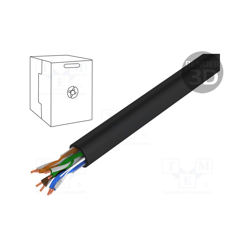 1 pcs x DIGITUS - DK-TP512 - Wire, U/UTP, 4x2x24AWG, 5e, industrial Ethernet, solid, Cu, PE, 305m