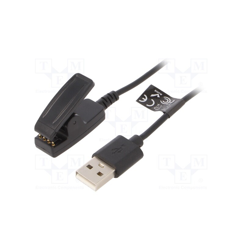 1 pcs x AKYGA - AK-SW-18 - Cable: for smartwatch charging, 1m, black, 1A