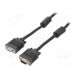 1 pcs x GEMBIRD - CC-PPVGAX-10M-B - Cable, D-Sub 15pin HD socket,D-Sub 15pin HD plug, black, 10m