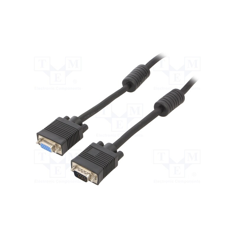 1 pcs x GEMBIRD - CC-PPVGAX-10M-B - Cable, D-Sub 15pin HD socket,D-Sub 15pin HD plug, black, 10m