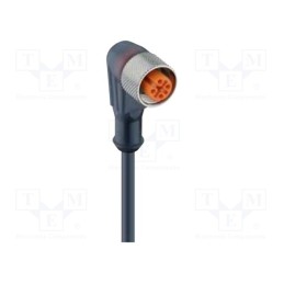 1 pcs x LUMBERG AUTOMATION - RKWT/LED P 4-225/5 M - Connection lead, M12, PIN: 4, angled, 2m, plug, 30VAC, 4A, -25÷80°C