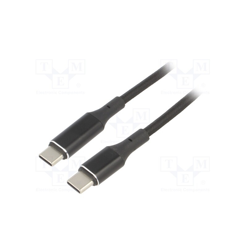 1 pcs x LOGILINK - CU0181 - Cable, USB 2.0, USB C plug,both sides, 1m, black, 480Mbps, 100W