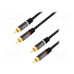 1 pcs x LOGILINK - CA1207 - Cable, RCA plug,both sides, 5m, Plating: gold-plated, black, PVC