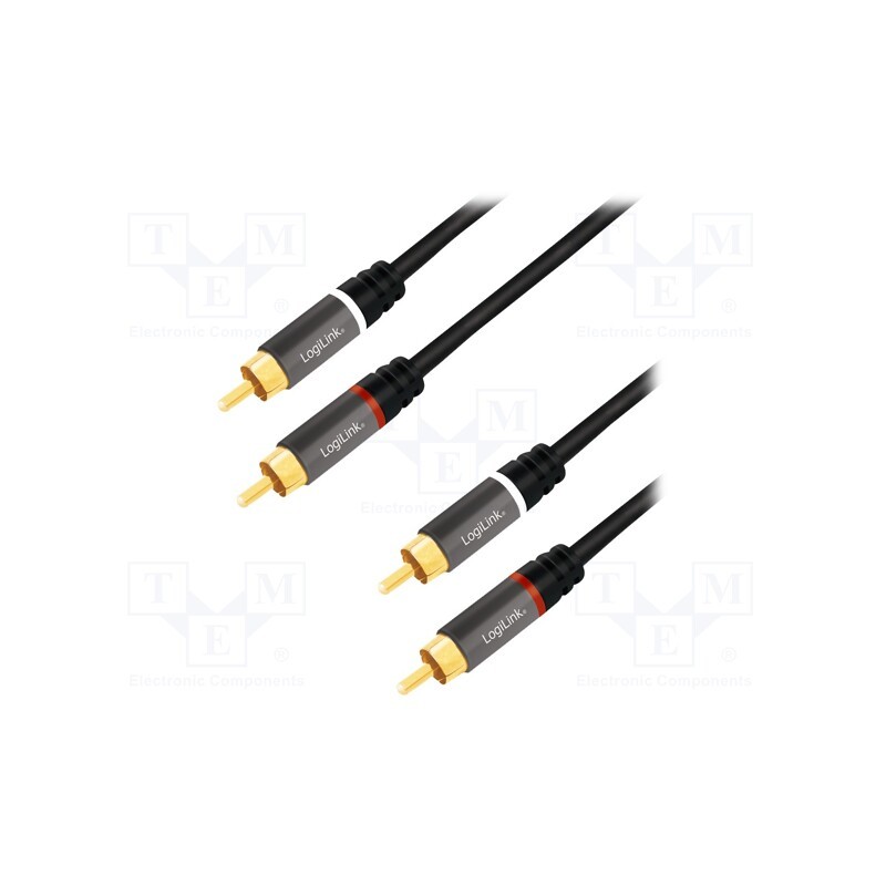 1 pcs x LOGILINK - CA1207 - Cable, RCA plug,both sides, 5m, Plating: gold-plated, black, PVC
