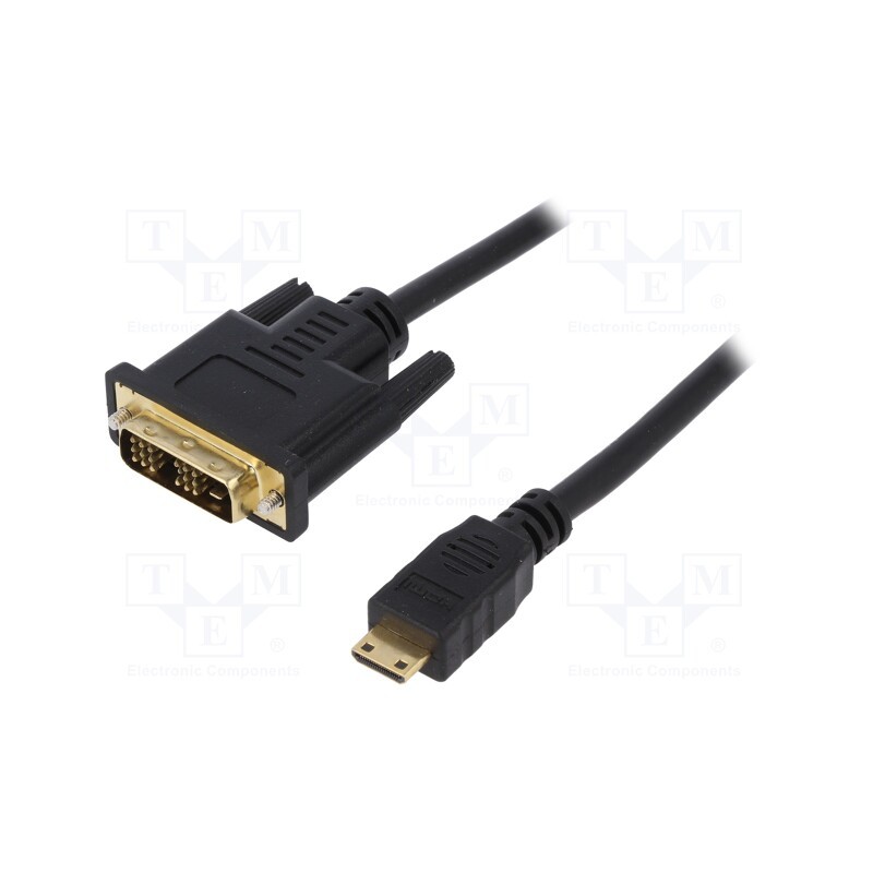 1 pcs x LOGILINK - CHM004 - Cable, HDMI 1.4, DVI-D (18+1) plug,mini HDMI plug, 2m, black