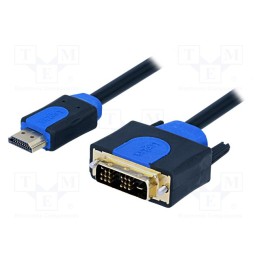 1 pcs x LOGILINK - CHB3102 - Cable, HDMI 1.3, DVI-D (18+1) plug,HDMI plug, PVC, Len: 2m