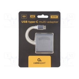 1 pcs x GEMBIRD - A-CM-HDMIF-02-SG - Adapter, HDMI 1.4,USB 3.0,USB 3.1, 0.075m, white, grey