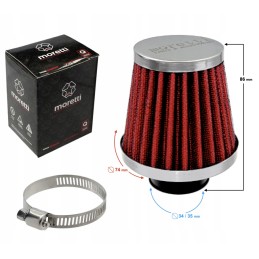 Black conical air filter, diameter 35mm