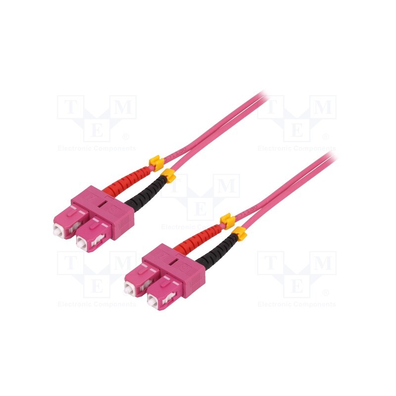 1 pcs x LOGILINK - FP4SC01 - Fiber patch cord, OM4, SC/UPC,both sides, 1m, LSZH, pink