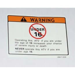 Kymco kxr maxxer 250 300 450 warning sticker