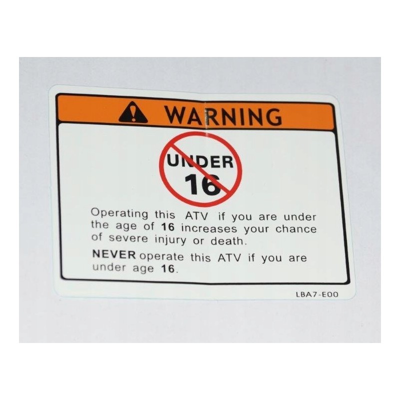 Kymco kxr maxxer 250 300 450 warning sticker