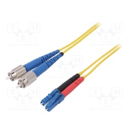 1 pcs x FIBRAIN - G-LC-FC-S-001.0-DX-D-18-Y - Fiber patch cord, FC/UPC,LC/UPC, 1m, Optical fiber: 9/125um, Gold