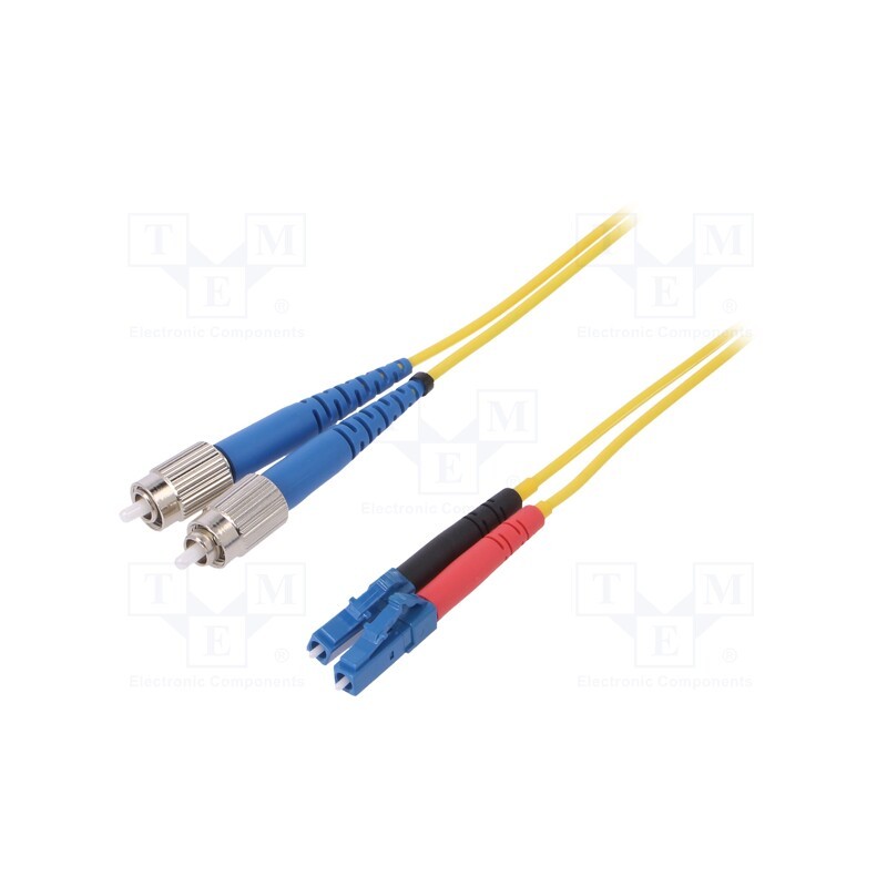 1 pcs x FIBRAIN - G-LC-FC-S-001.0-DX-D-18-Y - Fiber patch cord, FC/UPC,LC/UPC, 1m, Optical fiber: 9/125um, Gold