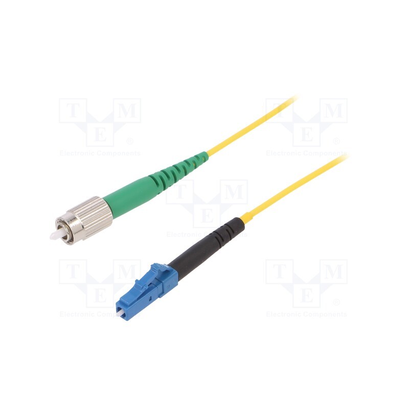 1 pcs x FIBRAIN - G-LC-FCA-S-005.0-SX-D-18-Y - Fiber patch cord, FC/APC,LC/UPC, 5m, Optical fiber: 9/125um, Gold