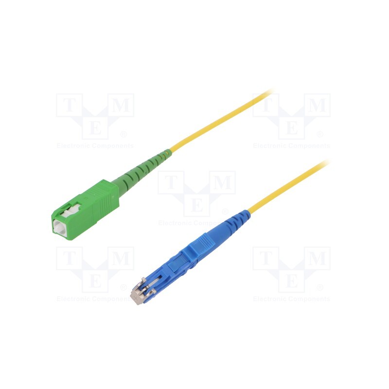 1 pcs x FIBRAIN - G-SCA-E2-S-005.0-SX-D-18-Y - Fiber patch cord, E2/UPC,SC/APC, 5m, Optical fiber: 9/125um, Gold