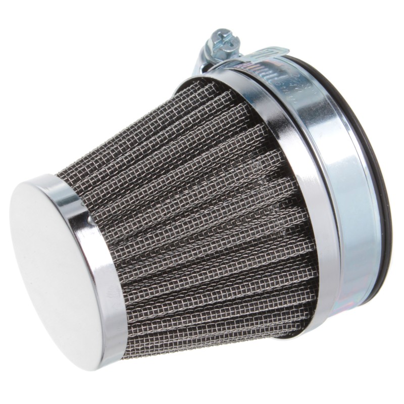 Motorcycle conical air filter, chrome, large, 50mm
