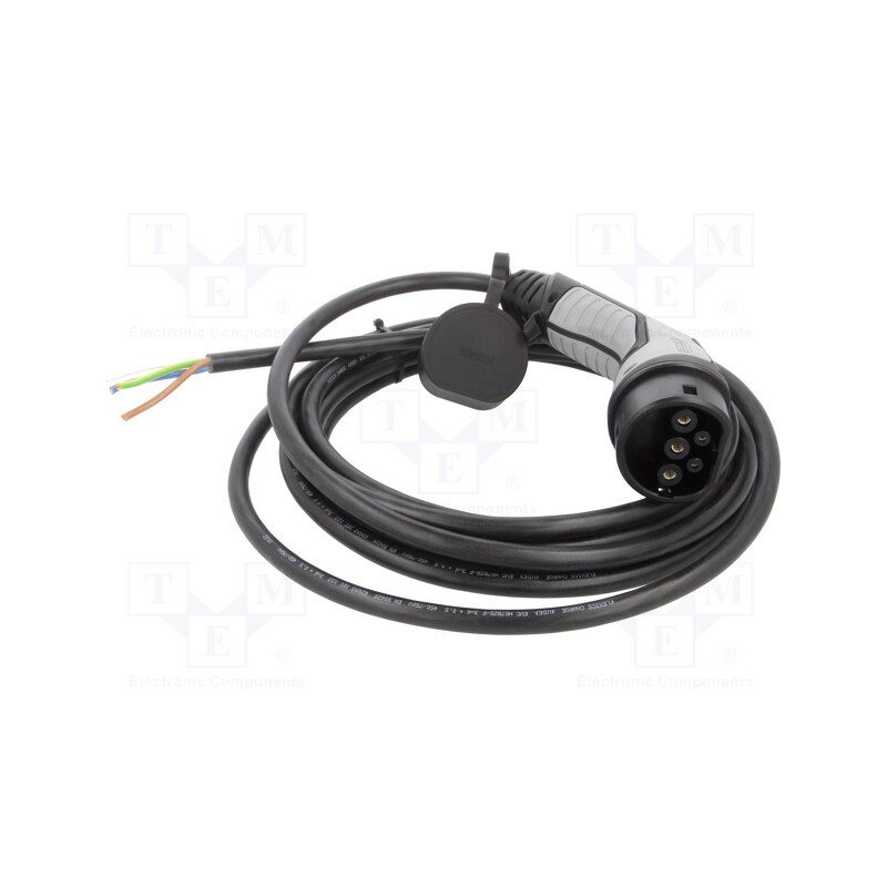 1 pcs x PHOENIX CONTACT - 1081401 - Cable: eMobility, 1x0.5mm2,3x6mm2, 250V, 8kW, IP44, wires,Type 2