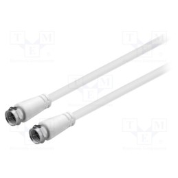 1 pcs x Goobay - 58816 - Cable, 75Ω, 2m, F plug,both sides, PVC, white