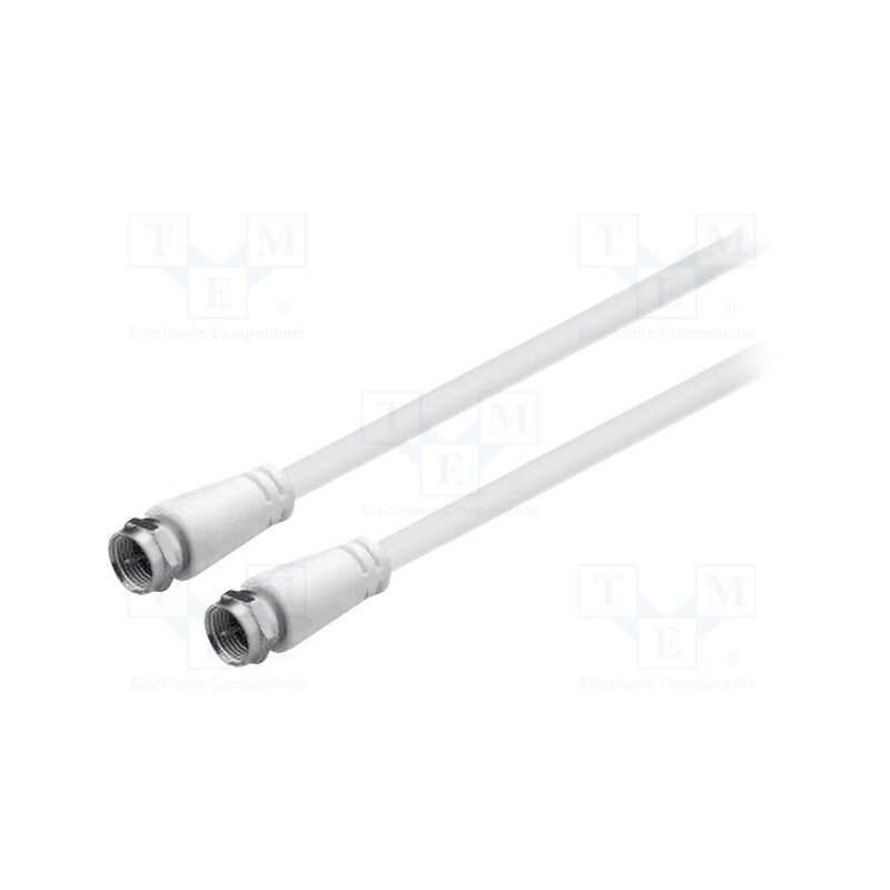 1 pcs x Goobay - 58816 - Cable, 75Ω, 2m, F plug,both sides, PVC, white
