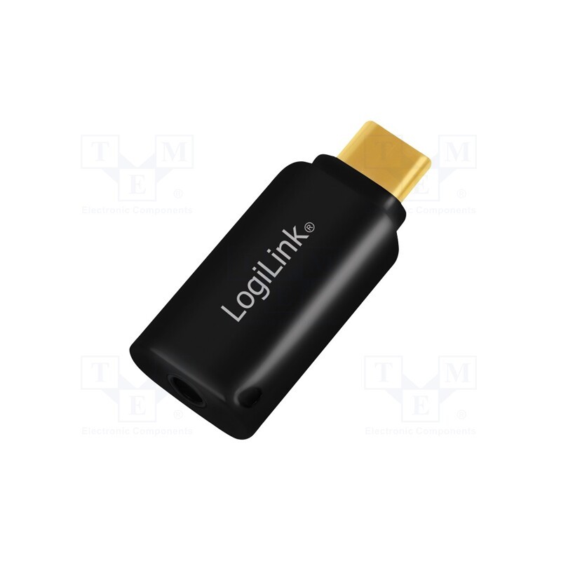 1 pcs x LOGILINK - UA0356 - Adapter, Jack 3.5mm 4pin socket,USB C plug, gold-plated, black