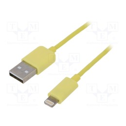 1 pcs x LOGILINK - UA0201 - Cable, USB 2.0, Apple Lightning plug,USB A plug, 1m, yellow