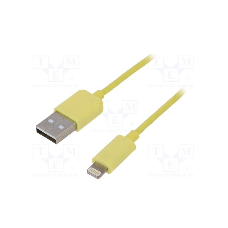 1 pcs x LOGILINK - UA0201 - Cable, USB 2.0, Apple Lightning plug,USB A plug, 1m, yellow