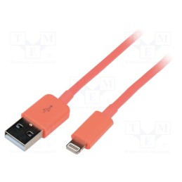 1 pcs x LOGILINK - UA0200 - Cable, USB 2.0, Apple Lightning plug,USB A plug, 1m, pink