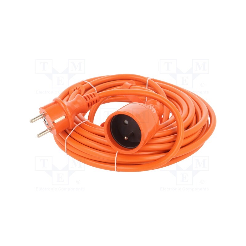 1 pcs x KEL - W-96983 - Extension lead, 3x1.5mm2, Sockets: 1, PVC, orange, 10m, 16A