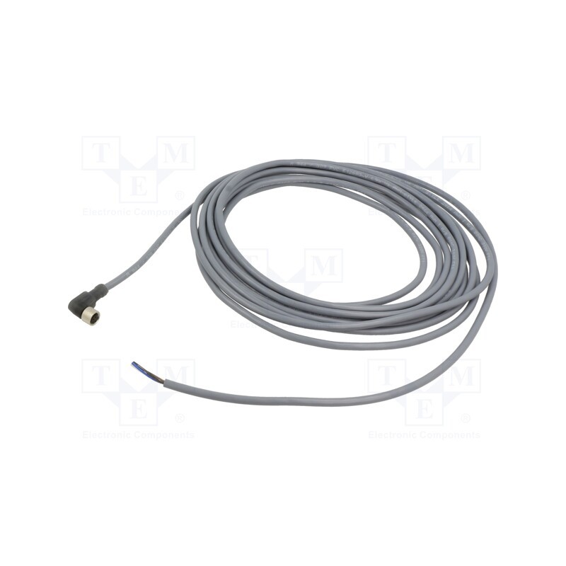 1 pcs x TELEMECANIQUE SENSORS - XZCPV1041L5 - Connection lead, M8, PIN: 4, angled, 5m, plug, 60VAC, 3A, -25÷80°C