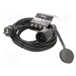 1 pcs x KEL - W-99764 - Extension lead, 3x1mm2, Sockets: 1, rubber, black, 7m, 10A