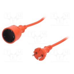 1 pcs x PLASTROL - W-98939 - Extension lead, 2x1mm2, Sockets: 1, PVC, orange, 20m, 10A