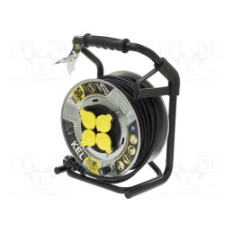 1 pcs x KEL - W-99469 - Extension lead, 3x2.5mm2, reel,with non-rotating sockets, black