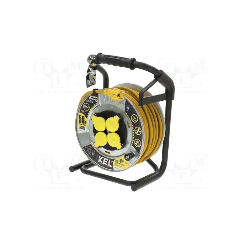 1 pcs x KEL - W-99468 - Extension lead, 3x1.5mm2, reel,with non-rotating sockets, 50m