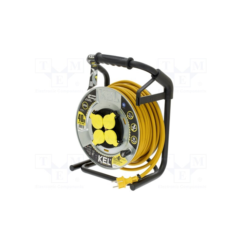 1 pcs x KEL - W-99464 - Extension lead, 3x2.5mm2, reel,with non-rotating sockets, 40m