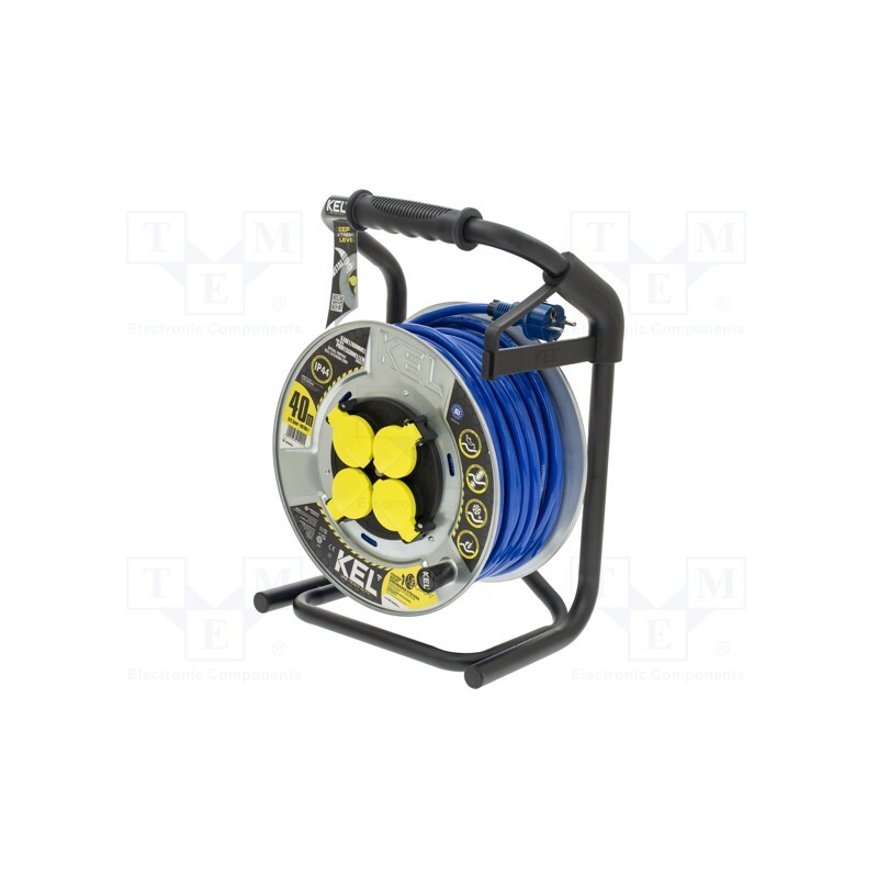 1 pcs x KEL - W-99463 - Extension lead, 3x2.5mm2, reel,with non-rotating sockets, PUR