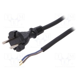 1 pcs x PLASTROL - W-97258 - Cable, 2x1mm2, CEE 7/17 (C) plug,wires, rubber, 4.5m, black, 16A