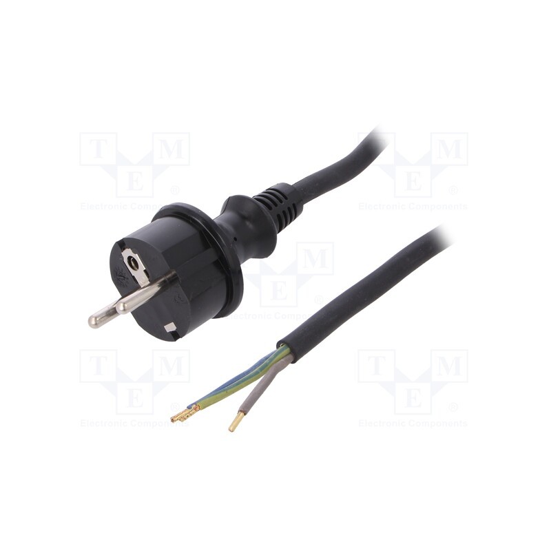 1 pcs x PLASTROL - W-97498 - Cable, 3x1.5mm2, CEE 7/7 (E/F) plug,wires,SCHUKO plug, rubber