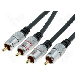 1 pcs x PROLINK - - - Cable, RCA plug,both sides, 15m, Plating: gold-plated, black