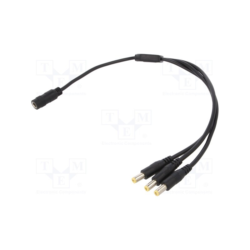1 pcs x SUNNY - CSJ2155ST3P2155SR03 - Cable, 2x0.5mm2, DC 5,5/2,1 plug x3,DC 5,5/2,1 socket, straight