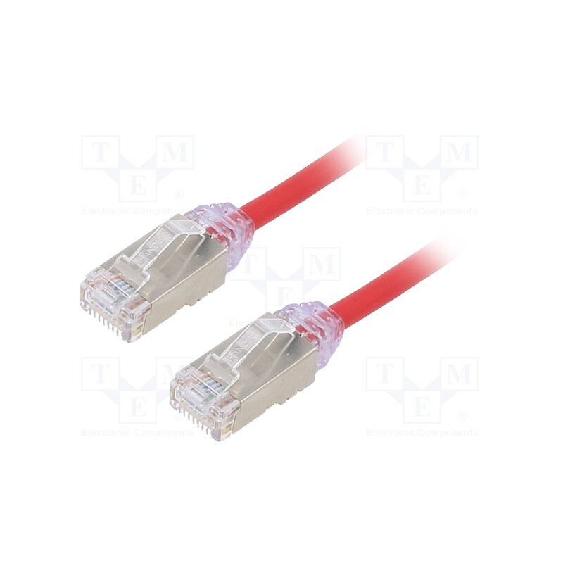 1 pcs x PANDUIT - STP28X1MRD - Patch cord, F/UTP,TX6A-28™, 6a, solid, Cu, LSZH, red, 1m, 28AWG