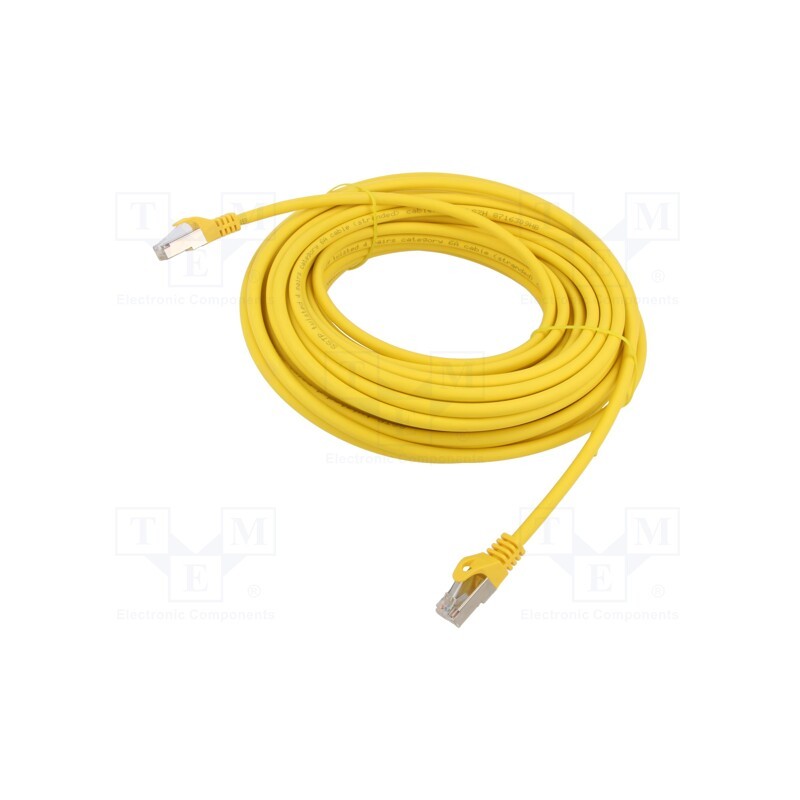 1 pcs x GEMBIRD - PP6A-LSZHCU-Y-20M - Patch cord, S/FTP, 6a, solid, Cu, LSZH, yellow, 20m, 27AWG