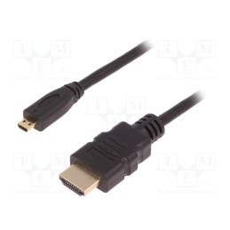1 pcs x QOLTEC - 50401 - Cable, HDMI 1.4, HDMI plug,micro HDMI plug, PVC, 3m, black, black