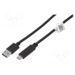 1 pcs x QOLTEC - 50363 - Cable, USB 3.0, USB A socket,USB C plug, 1.8m