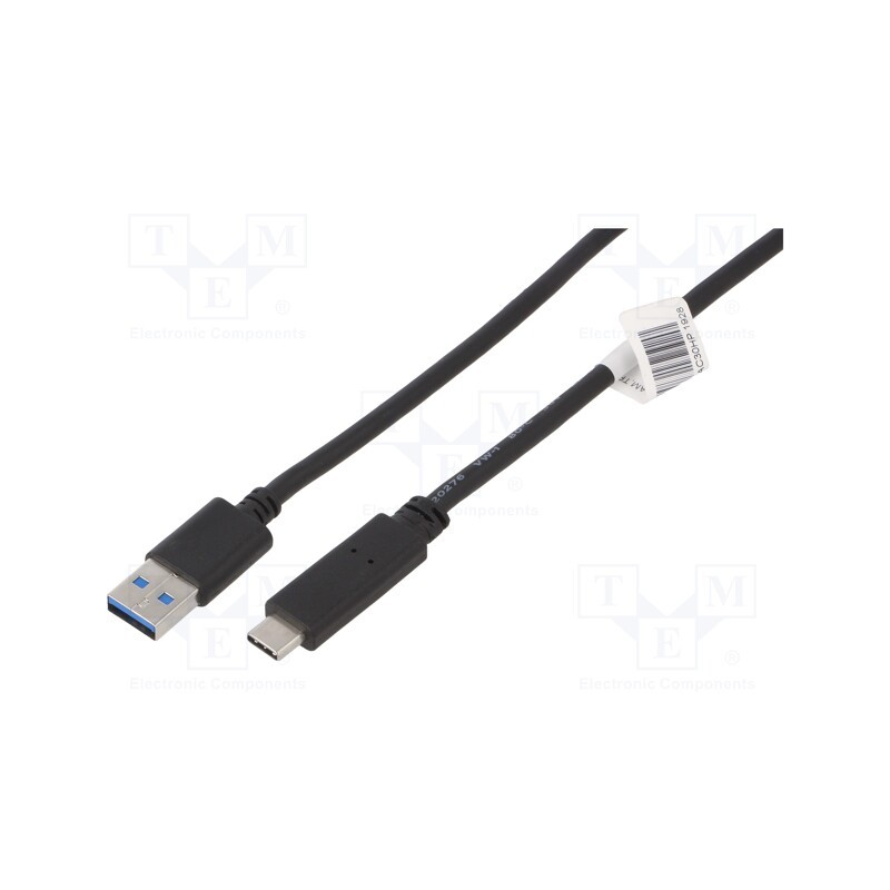 1 pcs x QOLTEC - 50363 - Cable, USB 3.0, USB A socket,USB C plug, 1.8m