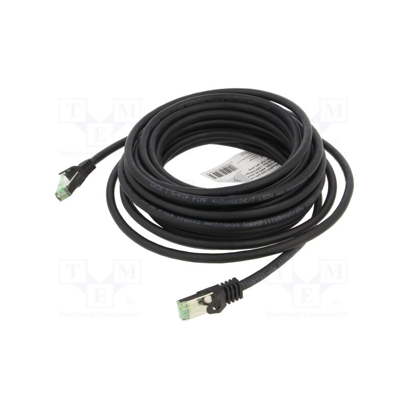 1 pcs x Goobay - 61097 - Patch cord, S/FTP, Cat 8.1, stranded, Cu, LSZH, black, 7.5m, 26AWG