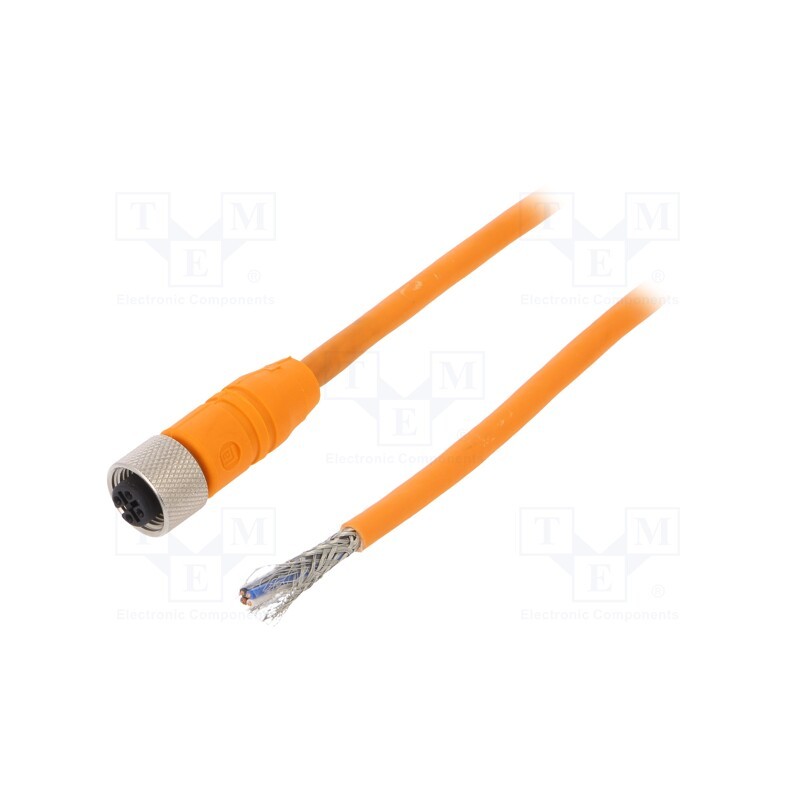 1 pcs x LUMBERG AUTOMATION - RKTS 4-182/2 M - Connection lead, M12, PIN: 4, straight, 2m, plug, 240VAC, 4A, IP67