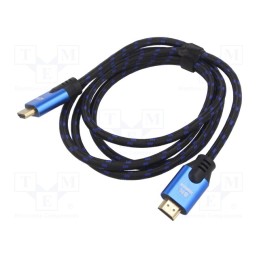 1 pcs x SAVIO - SAVKABELCL-143 - Cable, HDMI 2.1, HDMI plug,both sides, textile, 3m, black